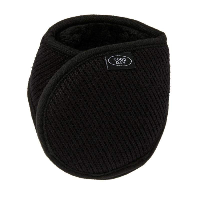 Вязаные спортивные наушники-грелки Черные (35002143)