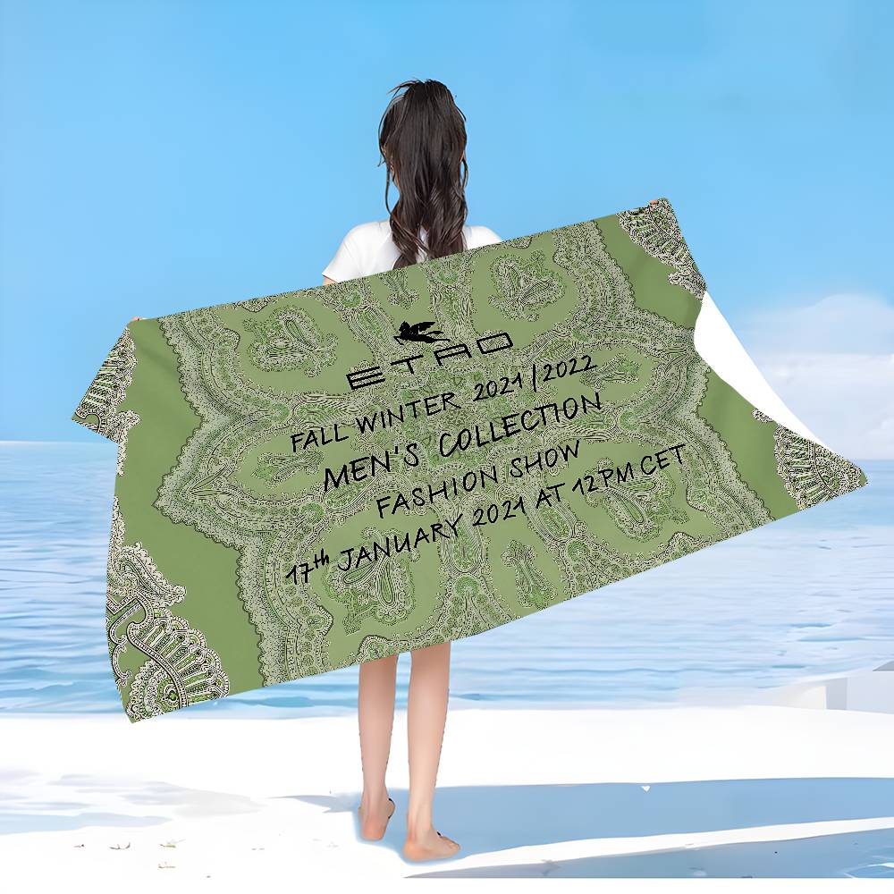 Brand E-Etro Microfiber Blanket Quick Drying Beach Towels Oversized Printing Super Absorbent Pool Towel Blanket