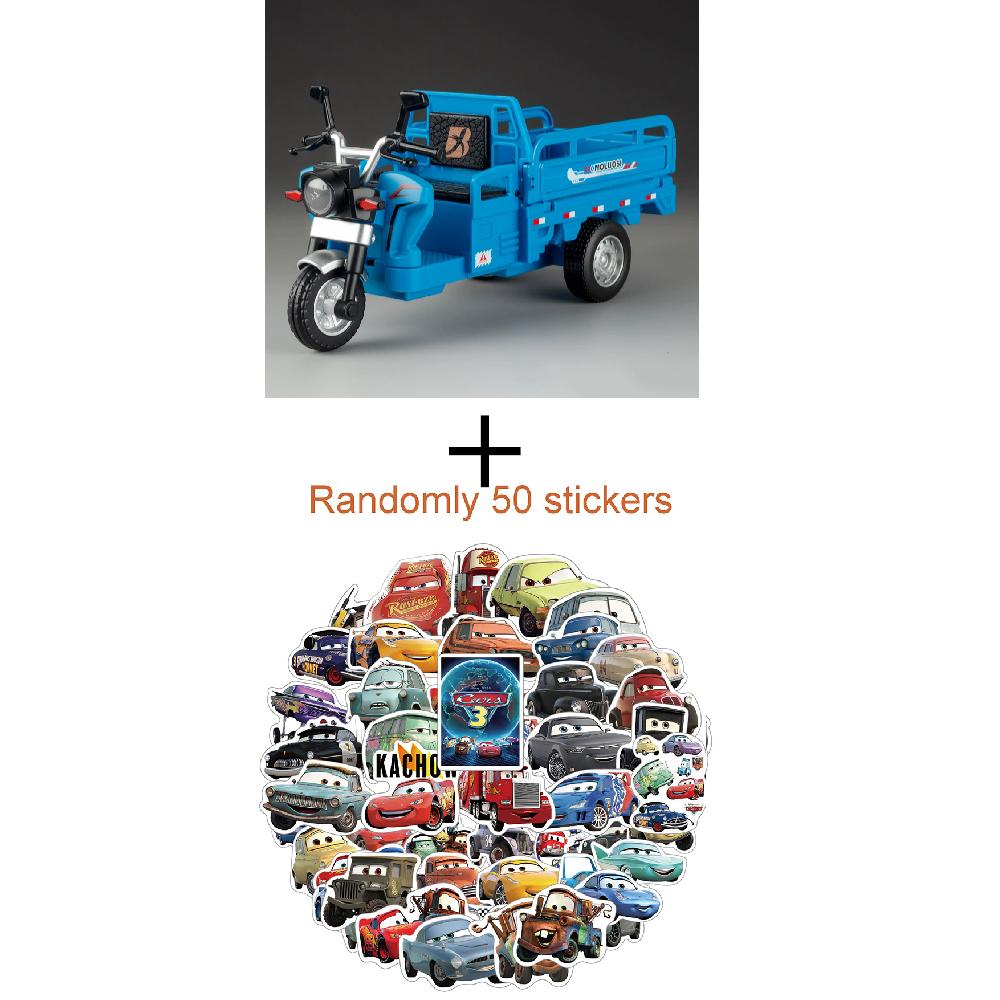 1:15 Scale Alloy Tricycle Model Toy Car Sound Light Pull Back Metal Diecast Transport Vehicles Models Boys Gifts Ornaments