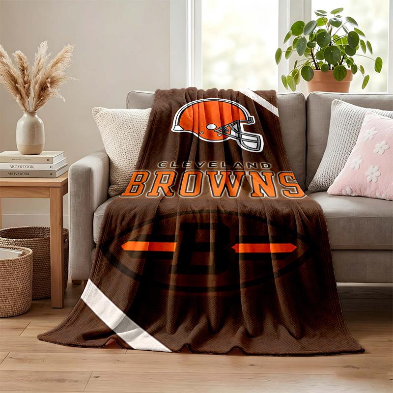 Cleveland Browns blanket Flannel Blanket Soft Cozy Plush Throw for Sofa Bed Lightweight Home Decoration