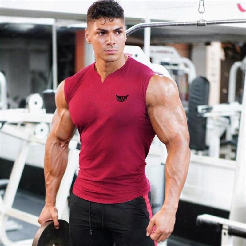 Muscleguys Summer Trend Slim Solid Sports Sleeveless T-shirt Men's Korean Version of The Social Youth Bottoming Breathable Top Fitness Vest