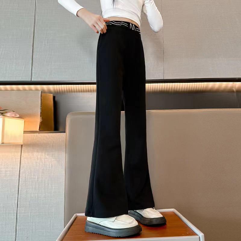 Girls' Flared Fleece-Lined Pants - Spring/Autumn 2025 Fashion for Middle & Big Kids
