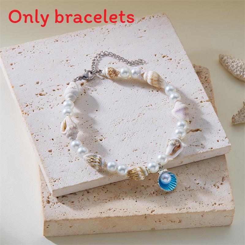 Shell Fish Tail Pendant Bracelets For Beachwear And Casual Wear