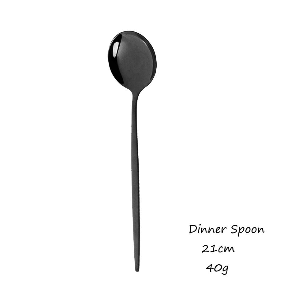 Hot Sale Black Luxury Dinnerware Cutlery Set 18/10 Stainless Steel Flatware Home Dessert Fork Spoon Knife Kitchen Dinner Set