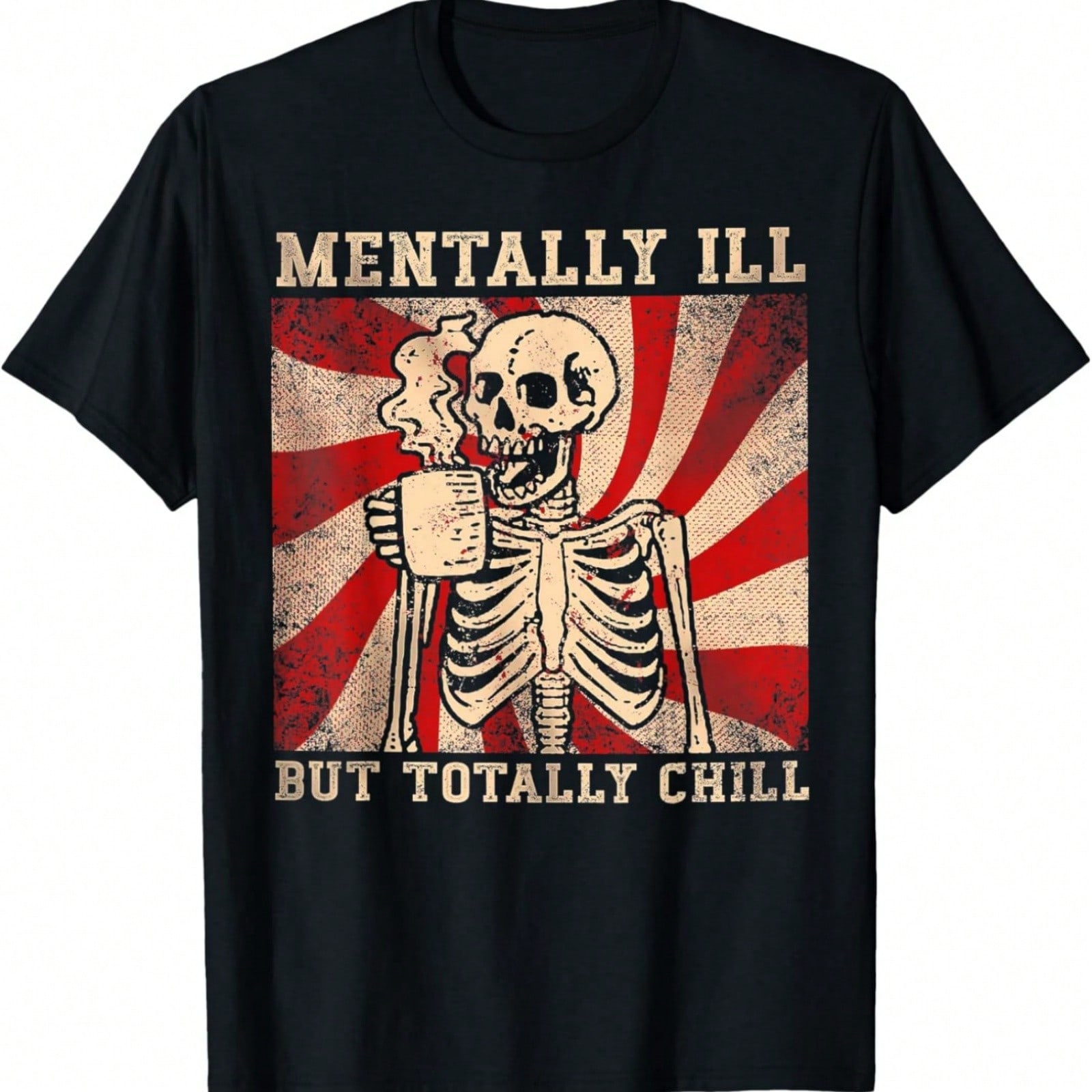 Skeleton tally Ill But Totally Chill T-Shirt S разноцветный