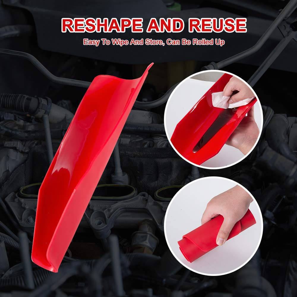 Flexible Oil Drain Tool Funnel, Reusable Oil Filter Funnel Spill Free, Portable Flexible Draining Tool Can Be Molded Into Different Shape