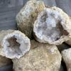 White Crystal Geode Stone - Home Decor & Science Teaching Gift