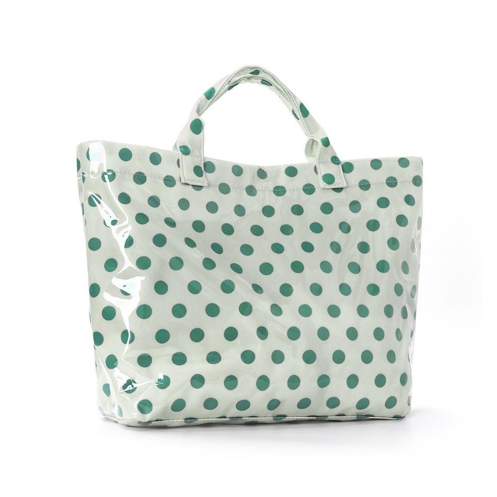 Waterproof Polka Dot Tote Bag Multifunctional Beach Bag Casual PVC Handbag Travel