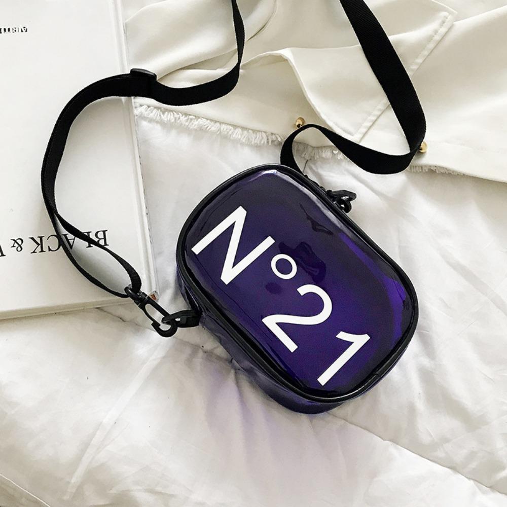 

Waterproof Shoulder Bag Clear Transparent Jelly Bag Small Square Bag Crossbody Bags Women Purple