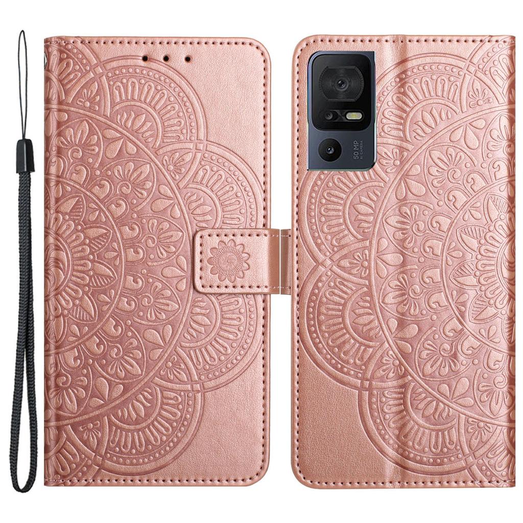 For TCL 40 SE Leather Case Mandala Imprinted Wallet Flip Phone Cover