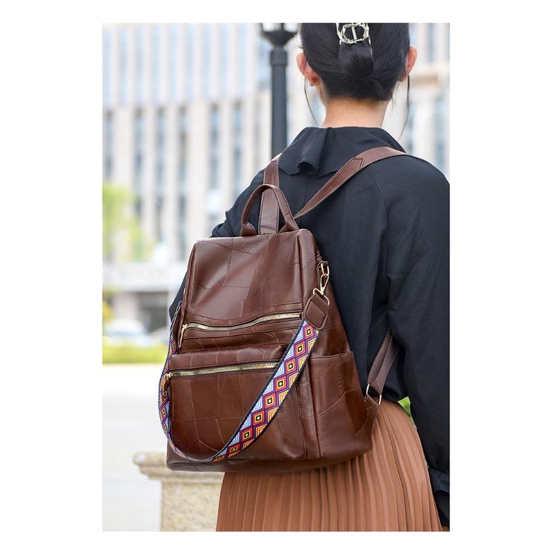 Soft Leather Capacity Casual Backpack