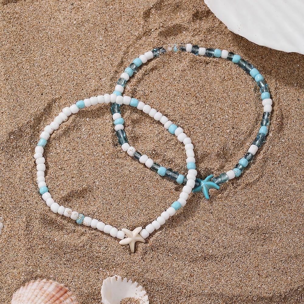 Pearl Starfish Pendant Ankle Handmade Beach Foot Chain Ocean Charm Boho Beaded Anklets Women
