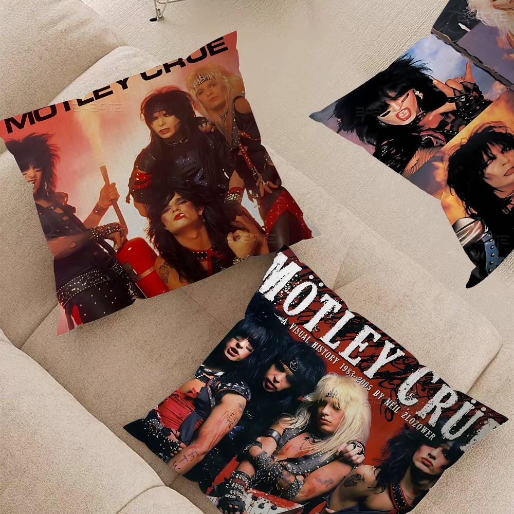 Classic Band M-Motley C-Crue Office Cushion Pillowcase Car Cushion Cover45X45CM Lumbar Pillowcase Sofa Pillowcover