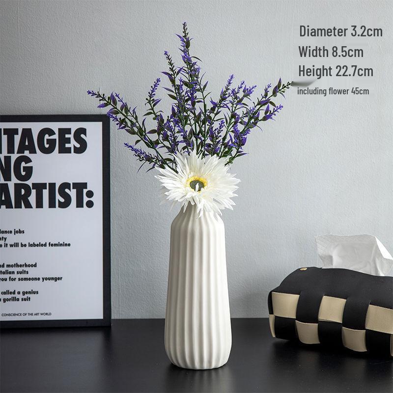 Modern Nordic White Ceramic Vase - Light Luxury Ins Style for Home Decoration and Flower Arrangement