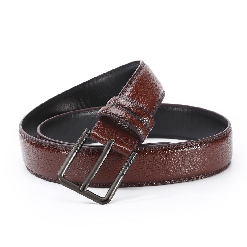 Belt Men'S Classic Business Pin Buckle Belt Casual Trousers Jeans Cowhide Belt