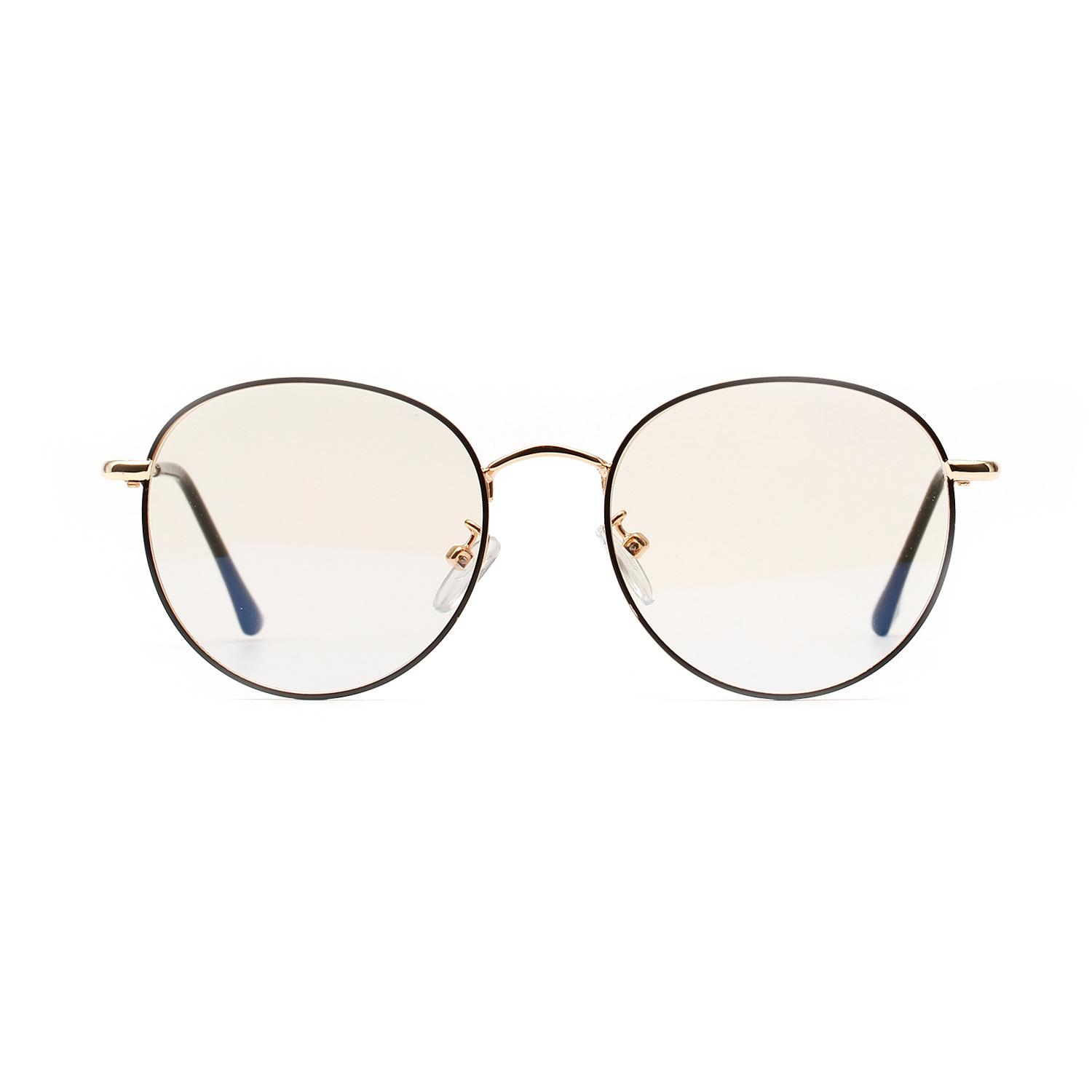 199008 Круглые Тонкие Очки с Плоской Оправой Женские Литературные Темпераментные Ретро Оправа Металлические Очки Мужские 2020