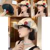 Vintage Japanese Cotton Linen Octagonal Hat For Adults With Colorful Embroidery Design