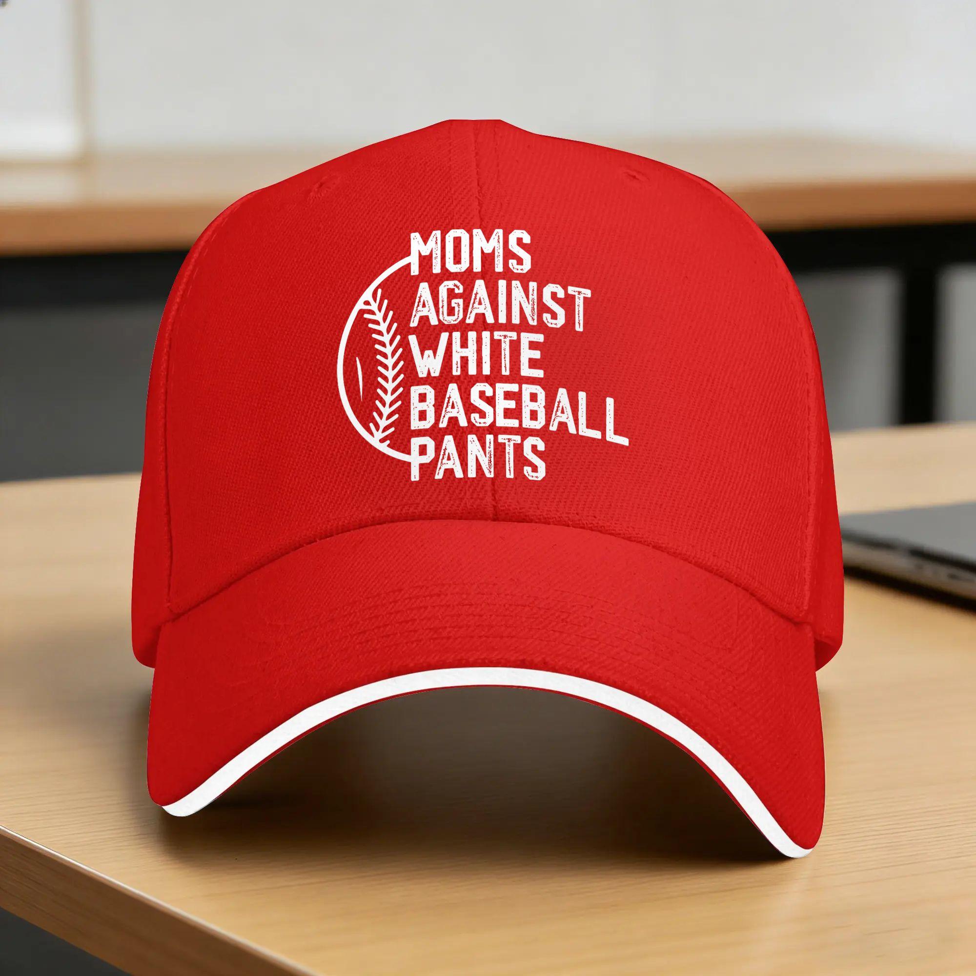 Summer Mothers Day Game Day Moms Against White Baseball Pants Baseball Cap Hunting Camping Fashion Design Sun Trucker Hat One Size