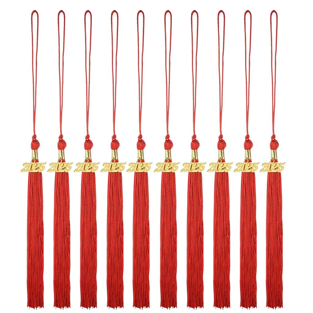 10 Pieces Graduation Tassels DIY Craft Doctoral Hat Hanging Tassels Party Favors Graduate Hat Decoration with 2025 Year Charm