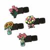 Floral Pattern Metal Pen Clip Elegant Hand Account Stationery Clip New Flower Bookmark Office