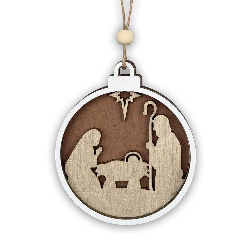 Noel Ahşap Kolye 3D Geyik Noel Baba Ağacı Asılı Süsler Noel Dekor