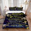 3pcs Granddaughter Love Quotes Bedding Set - 1 Duvet Cover + 2 Pillowcases(Core Not Included), Machine Washable Polyester Yy251216157