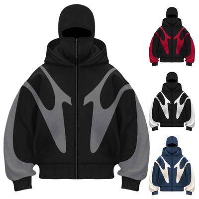 Velvet Punk Double Hat Unique Design Hoodie Loose Hoodie