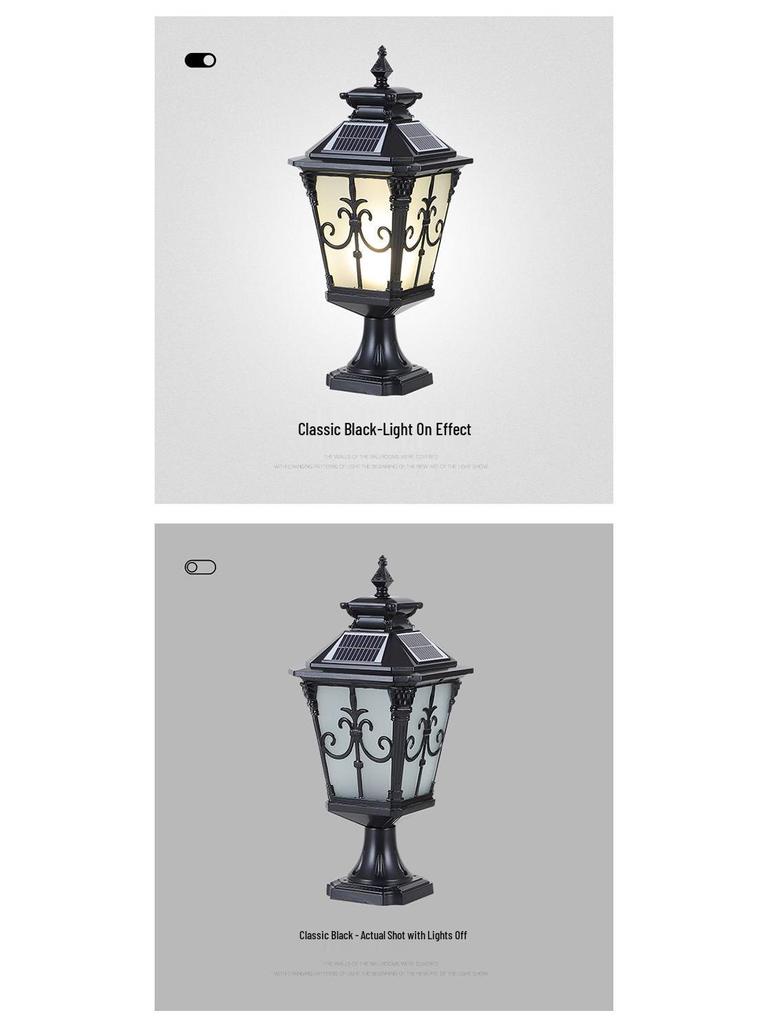 European Style Outdoor Solar Post Light: Waterproof Gate, Pillar, and Villa Wall Illumination