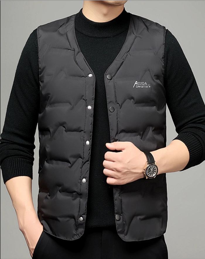 

2025 Autumn/Winter Men s Lightweight Duck Down Vest for Middle-Aged and Elderly XXL чорний