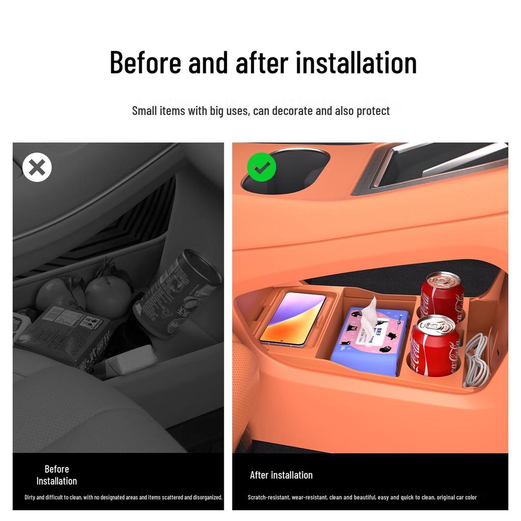 Compatible with 25 Models: Shangjie H5 Lower Center Console Car Interior Storage Box Accessories
