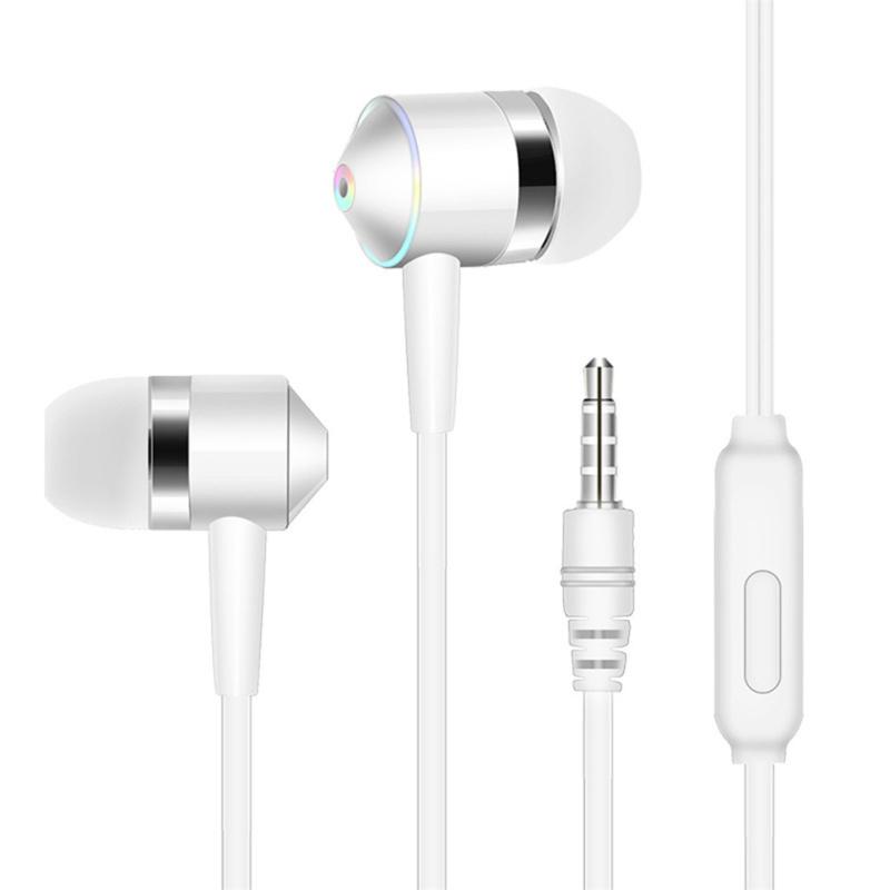 Universal 3.5mm Plug Wired In-ear Earbuds Portable Wire Control Mobile Phone Gaming Headset With
