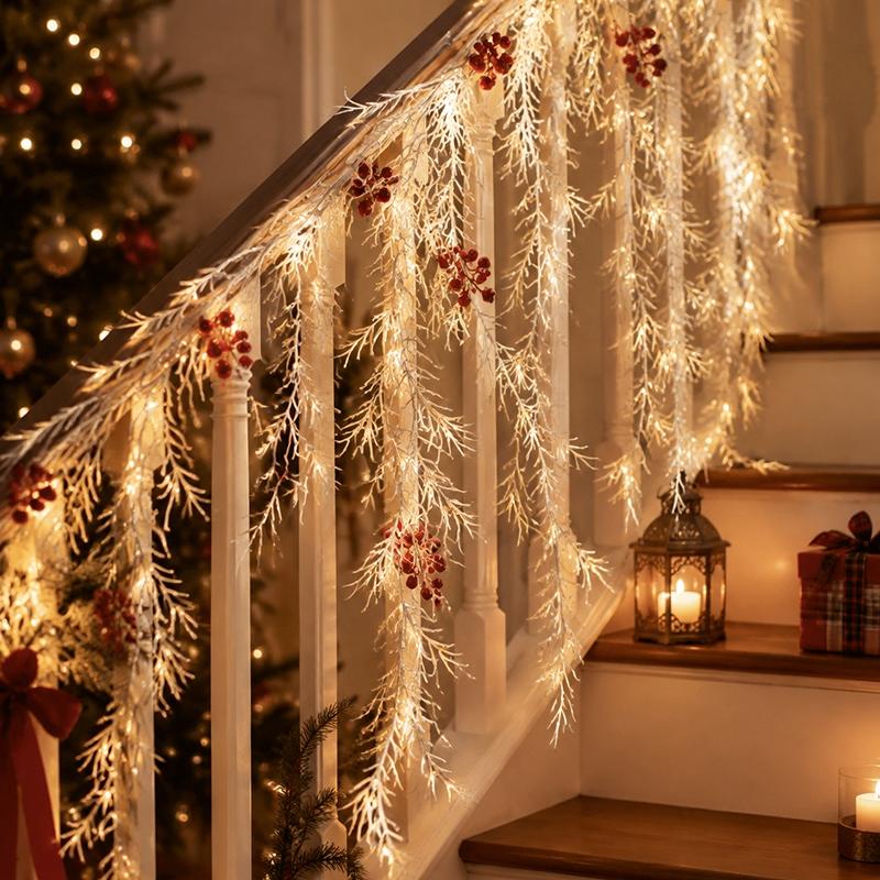 Christmas Hanging Leaves Accessories Home Table Staircase Long Artificial Plant Decor Christmas Tree Pendants Room Festive Decor 7
