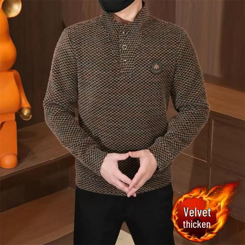 Men s Winter Velvet Hoodie 2025: Thick, Long Sleeve, Casual Knitwear Sweater 3XL