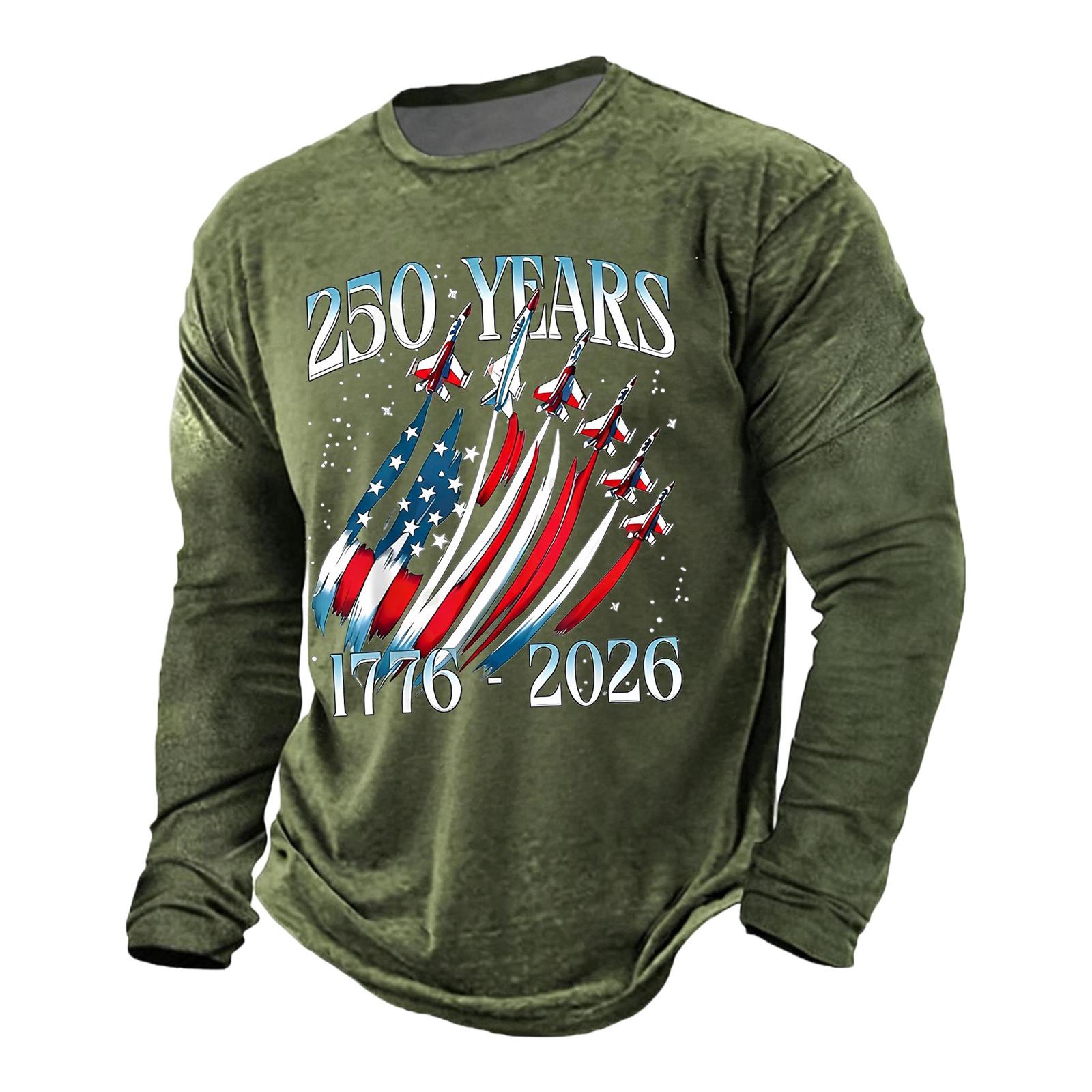 Mens Graphic T-Shirts 250th Anniversary USA Shirt 250 Anniversary USA Shirt Mens Hawaiian Shirt Hawaiian Shirts for Men USA 250th Anniversary Shirt L армия зеленый