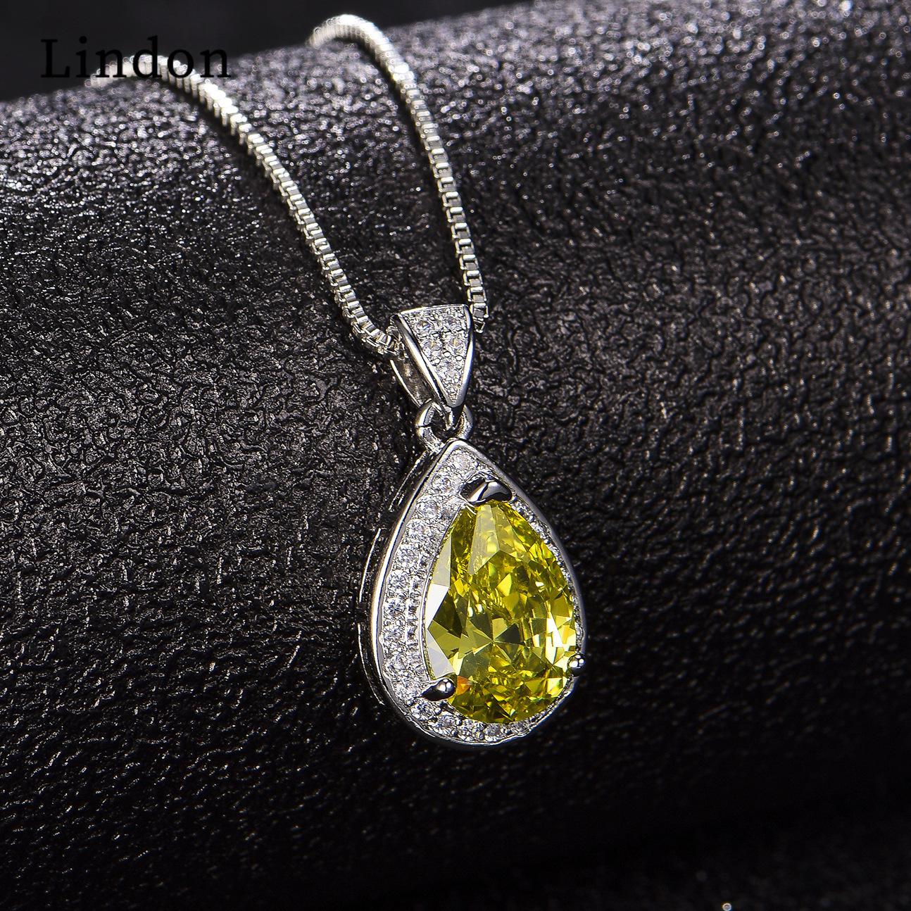 

Женское ожерелье Lindon, кулон из медного сплава, циркон, модный подарок жёлтый