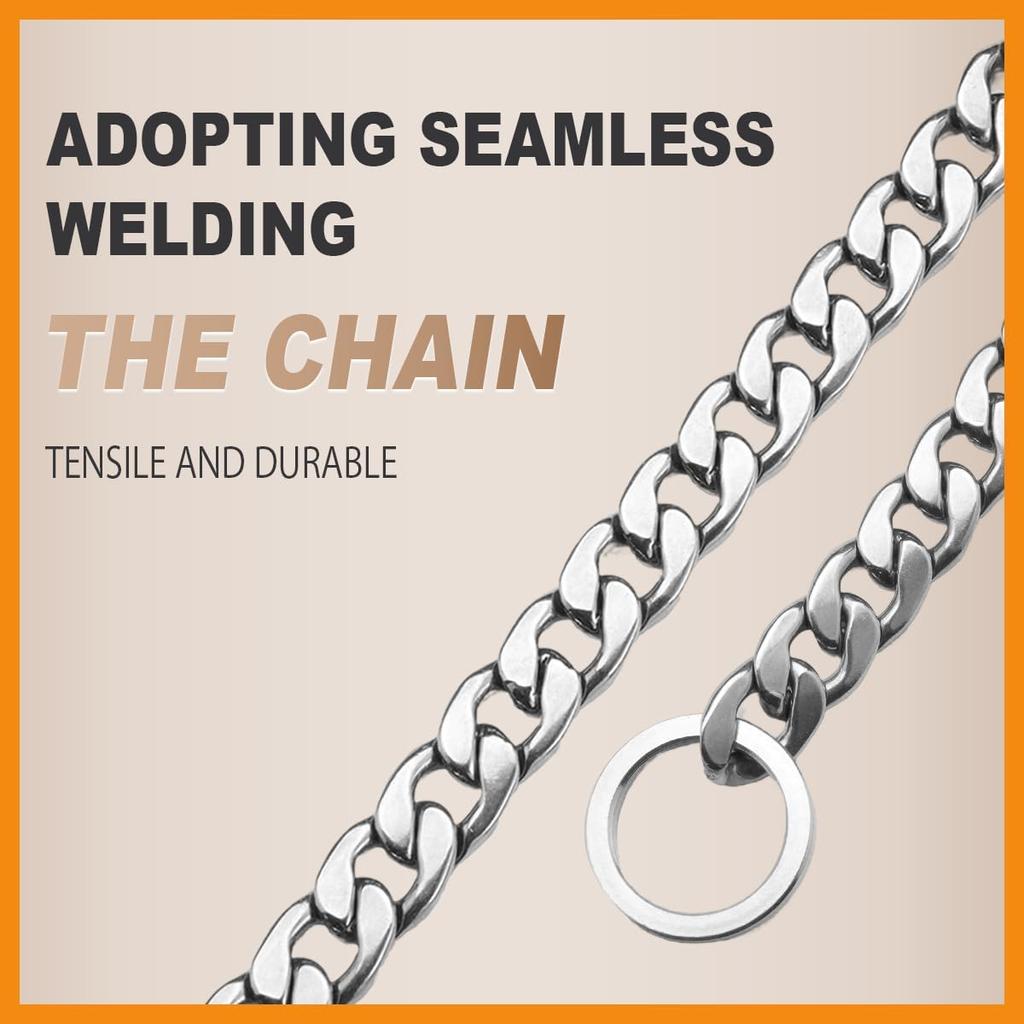 Luxury Flat Chain Design Professional Training Chain Collar, Stainless Steel Dog Training Collar, Professional Flat Chain Design, Mirror Polished