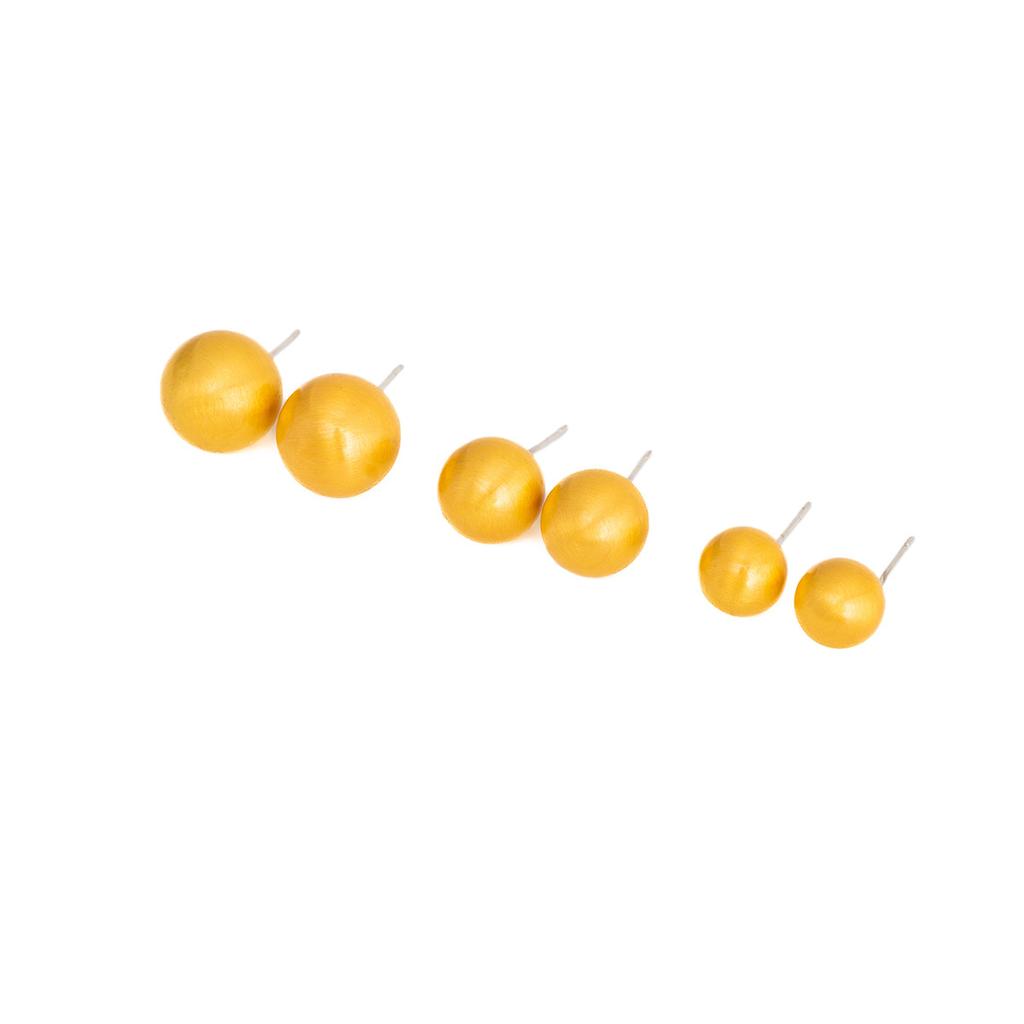 Retro Metal Temperament Earrings Fashion High Sense Matte Brushed Ball Earrings Women
