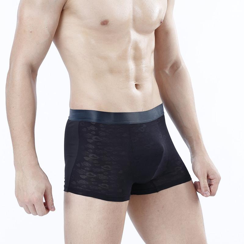 Pánské spodní prádlo ledově hedvábné prodyšné duté ultratenké sexy pánské boxerky