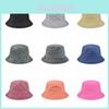 Sombrero de Pescador de Color Sólido de Algodón con Ala Ancha para Mujer Protección Solar de Verano