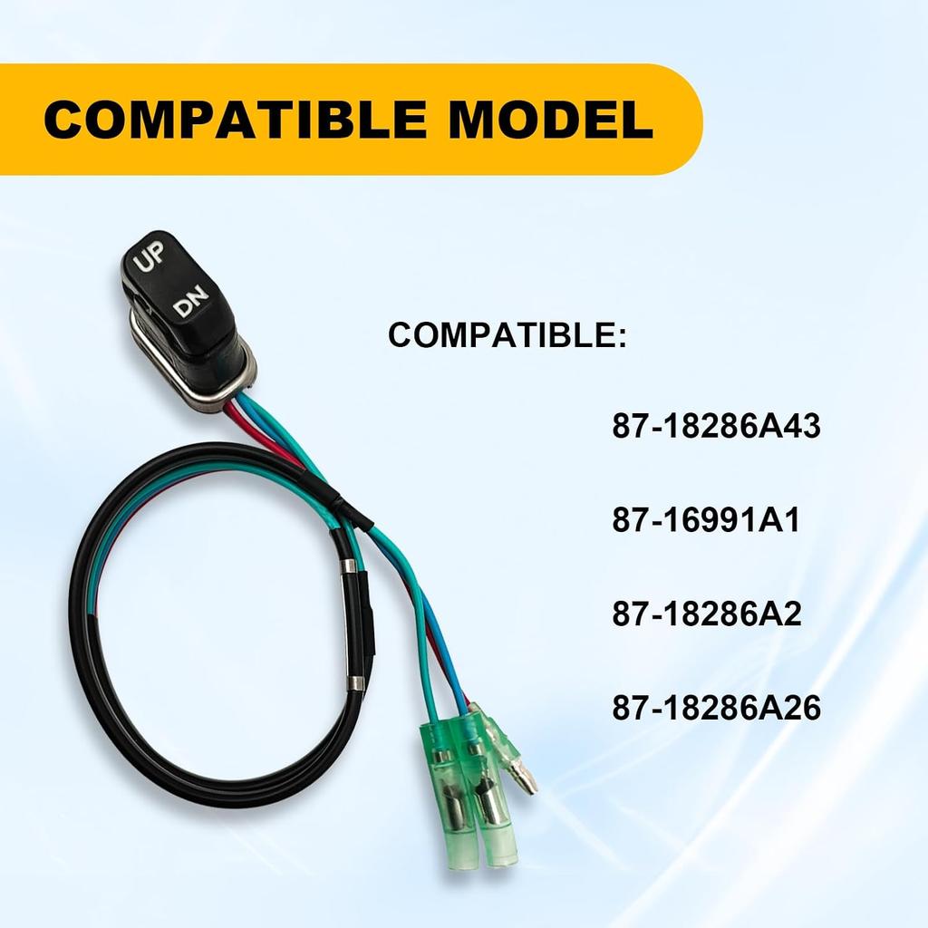 Mercury Trim Switch on Mercury Control Box, Boat Trim Switch Replaces 87-16991A1, 87-18286A2, 87-18286A26, Compatible with Mariner Outboard Tilt Trim