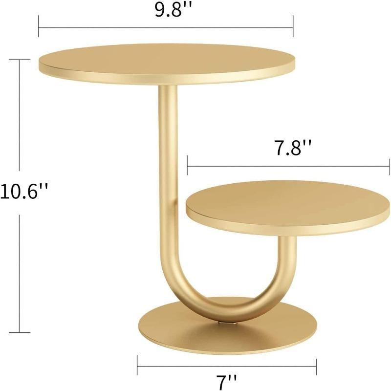 2-Tier Gold Metal Cake Stand/cupcake Stand for New Year Party, Christmas, Graduation Decoration Gift Cake Stands Hdd
