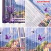 Purple Butterfly Curtains Digital Printing Pattern Outdoor View Effect Bedroom Living Room Decor Curtain Set Of 2 Elegant Made Polyester Washable Area