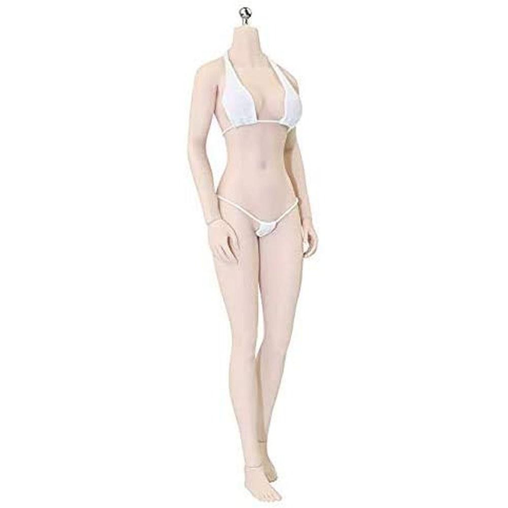 TOYBARJAPAN 1/6 Action Figure Asian Slim Seated Female Body Pale Skin Bust M PLMB2018-S24A Seamless Flexible White Skin Tone