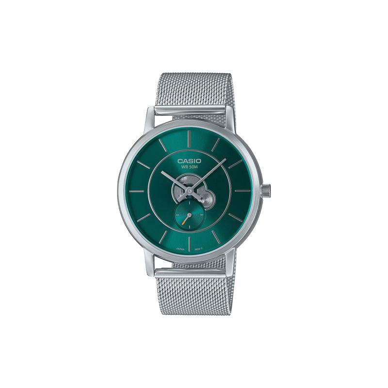 

Casio CASIOSTANDARD series 50m waterproof quartz movement stainless steel strap Japanese and Korean watch men s watch green dial MTP-B130M-3AV зелений
