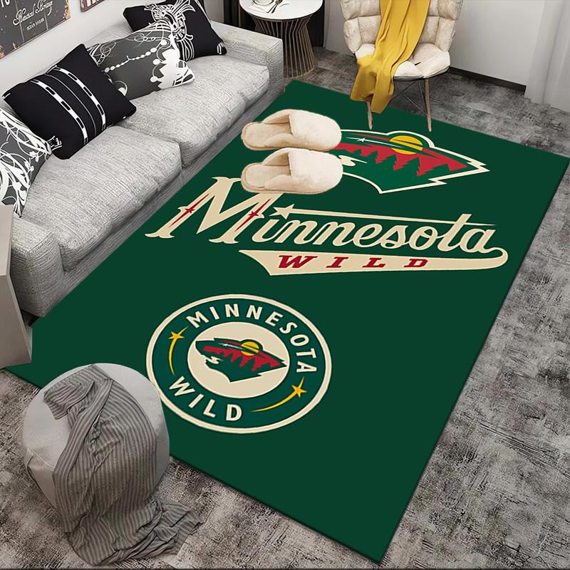 Minnesota-Wild Hockey Team Area Rug Suitable for Indoor And Outdoor,Carpets for Kitchens, Homes, Offices, Living Rooms,Home Decor,Christmas Gift