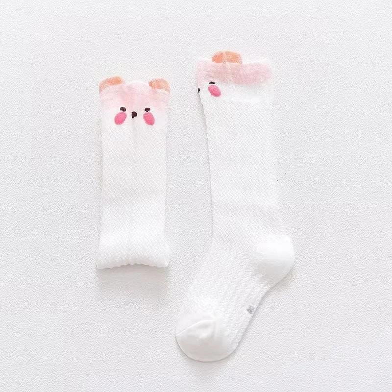 Boys Socks Summer New Born Mesh Cotton Sock Newborn Cute Cartoon Cat Pattern  Anti Mosquito Long Stocking Baby Girl Accessories