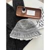 Lazy wind lace knitted bucket hat women's autumn and winter versatile thermal basin hat showing face small wool hat