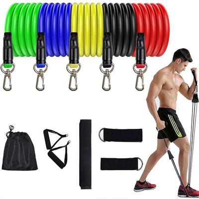 11-teiliges Herrenmode-Fitness-Gummischlaufenrohr-Mehrzweck-Abzieher-Set für Muskeltrainingsband
