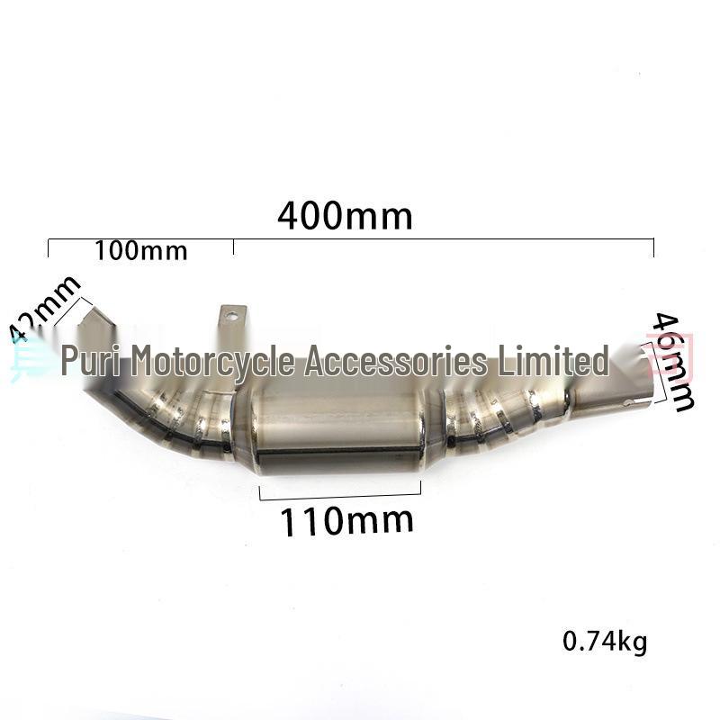 Applicable Motorcycle Young Lion 500 Stainless Steel Exhaust Pipe Replacement - Back Pressure Drum Mid-Section Modification.