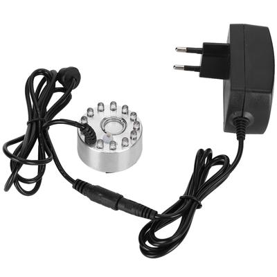 Water Fountain Ornament Mist Fog Maker Atomizer with 12 Lights Landscape Decoration